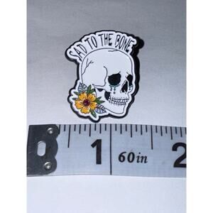 Sad to the bone skeleton coffee pin brooch